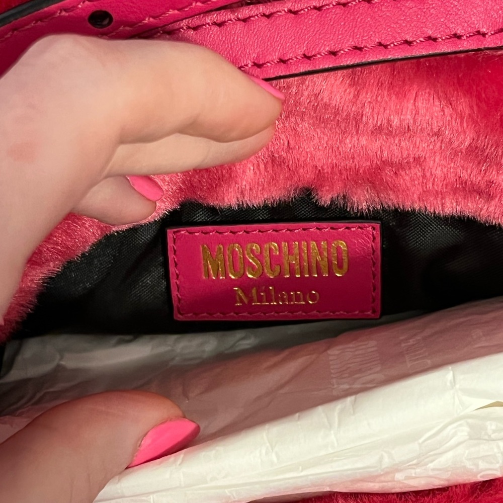 Moschino Couture hot Pink fuchsia faux fur mini crossbody bag SOLD - Picture 6 of 8